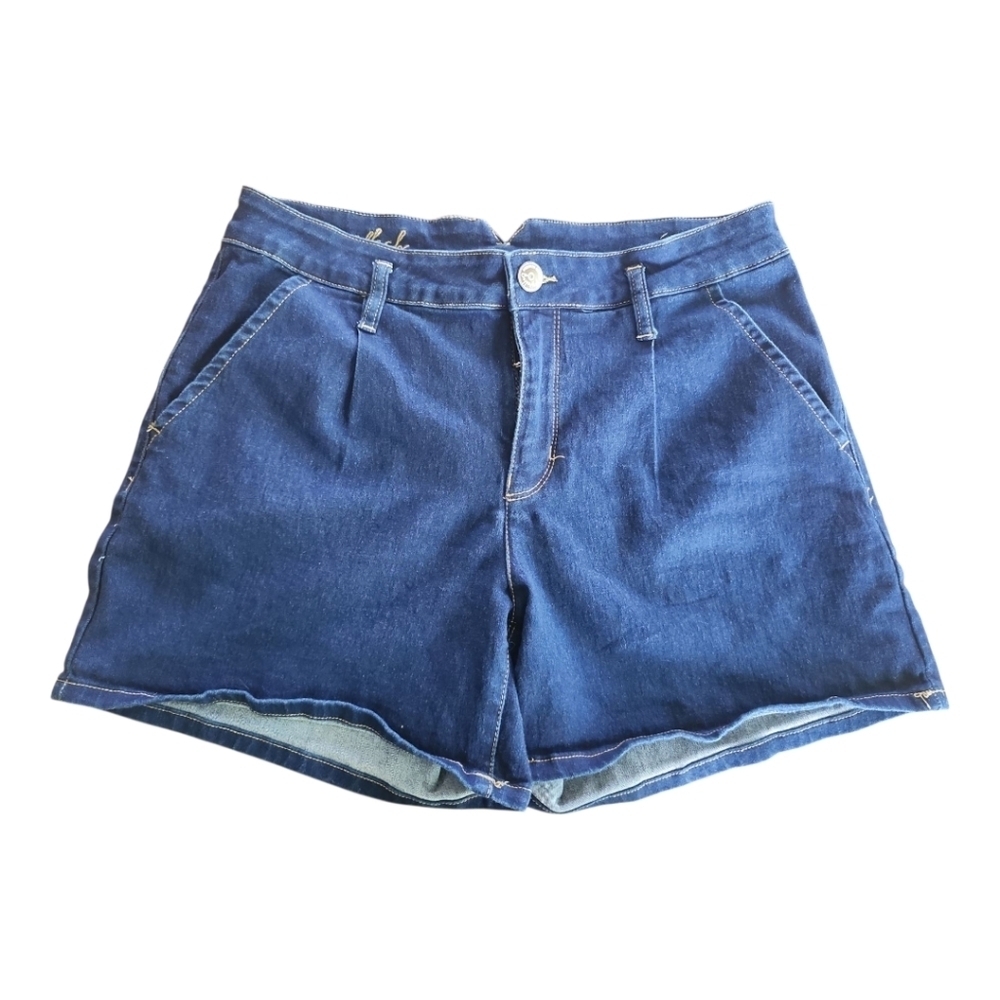 Copperflash High Rise Denim Shorts Size 12 Blue Distressed
